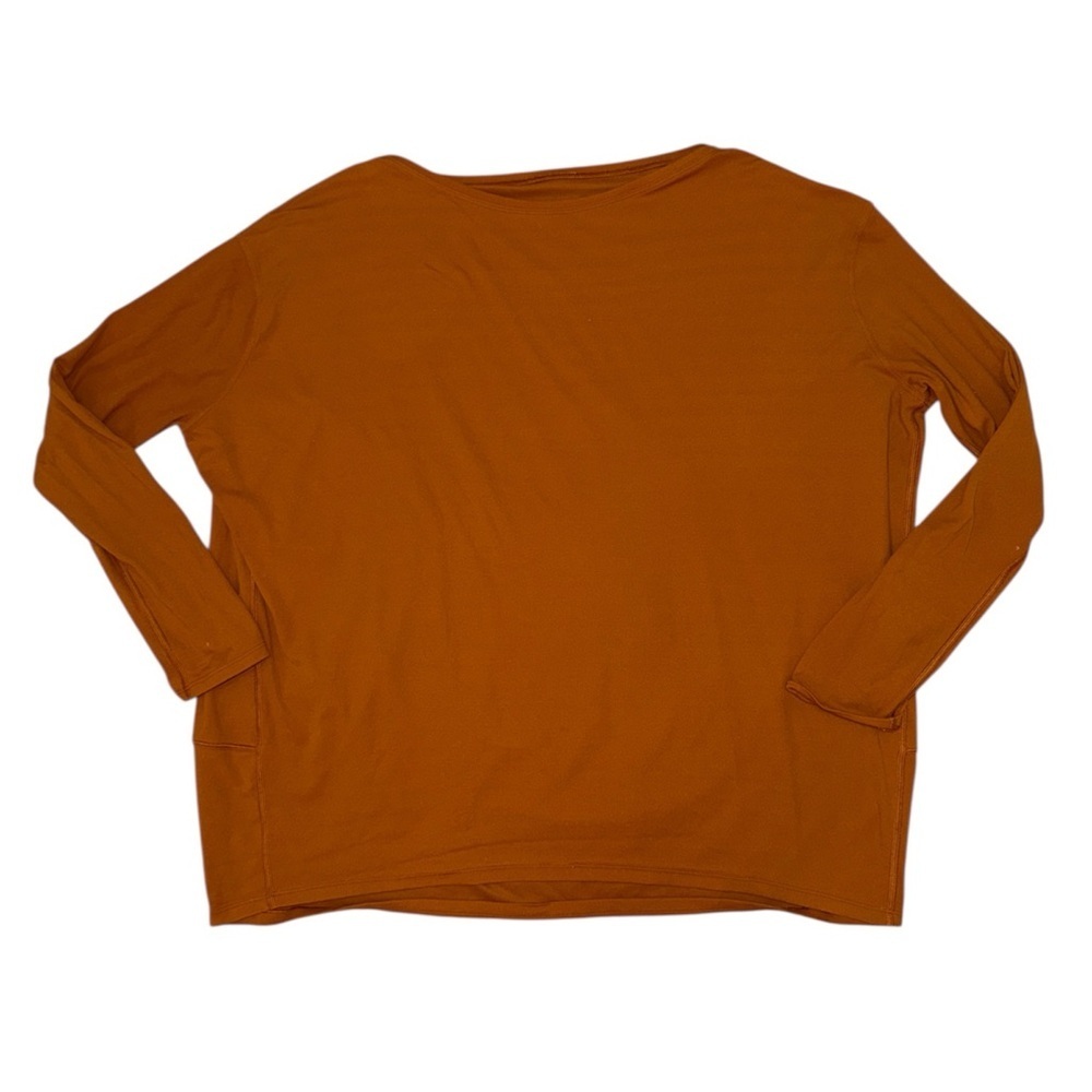 Lululemon Back in Action burnt orange long sleeve tshirt women’s size 10